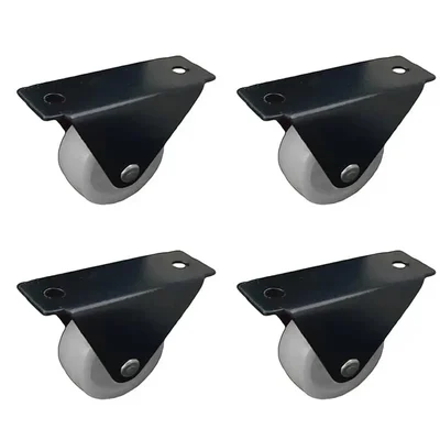 Ackwheel (A-27) Premium Quality 30mm Plate type Delrin Bearing Single Fix Castor Wheel - Pack of 4